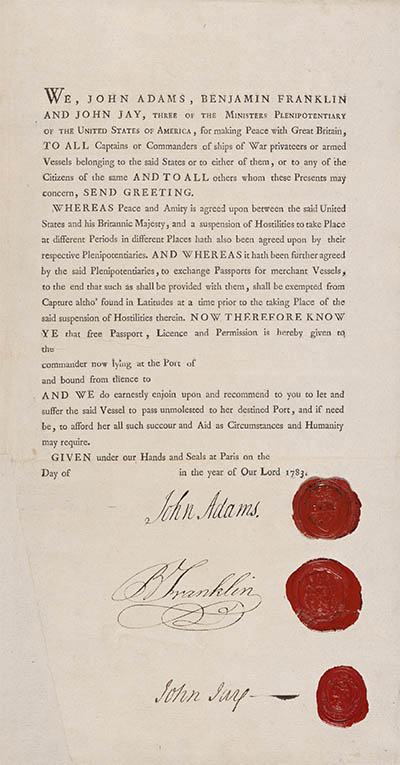 Ben Franklin's passport