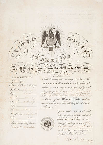 Thomas Reynold's passport