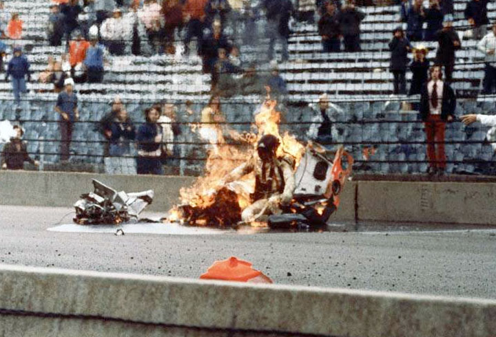 Aftermath of Savage's wreck, May 30th, 1974
