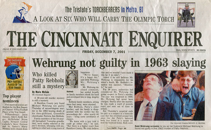 Cincinnati Enquirer, December 7, 2001, click for larger image